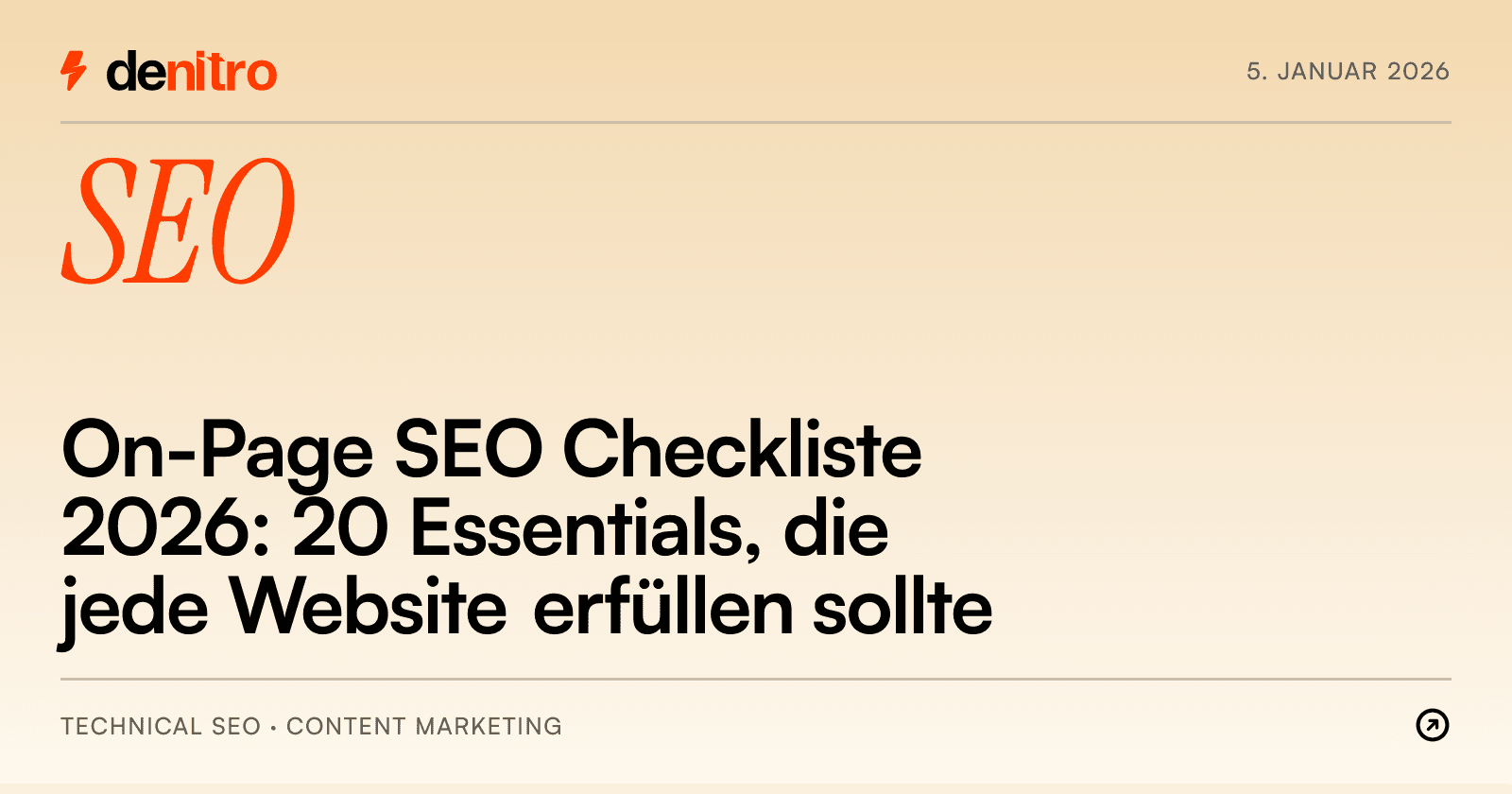 On-Page SEO Checkliste 2026: 20 Essentials, die jede Website erfüllen sollte