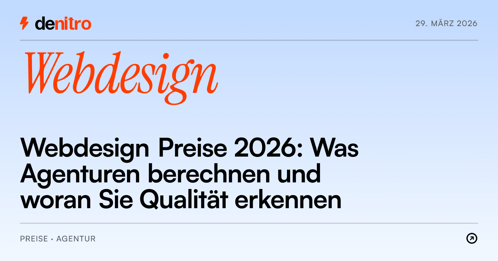 Webdesign Preise 2026: Was Agenturen berechnen und woran Sie Qualität erkennen