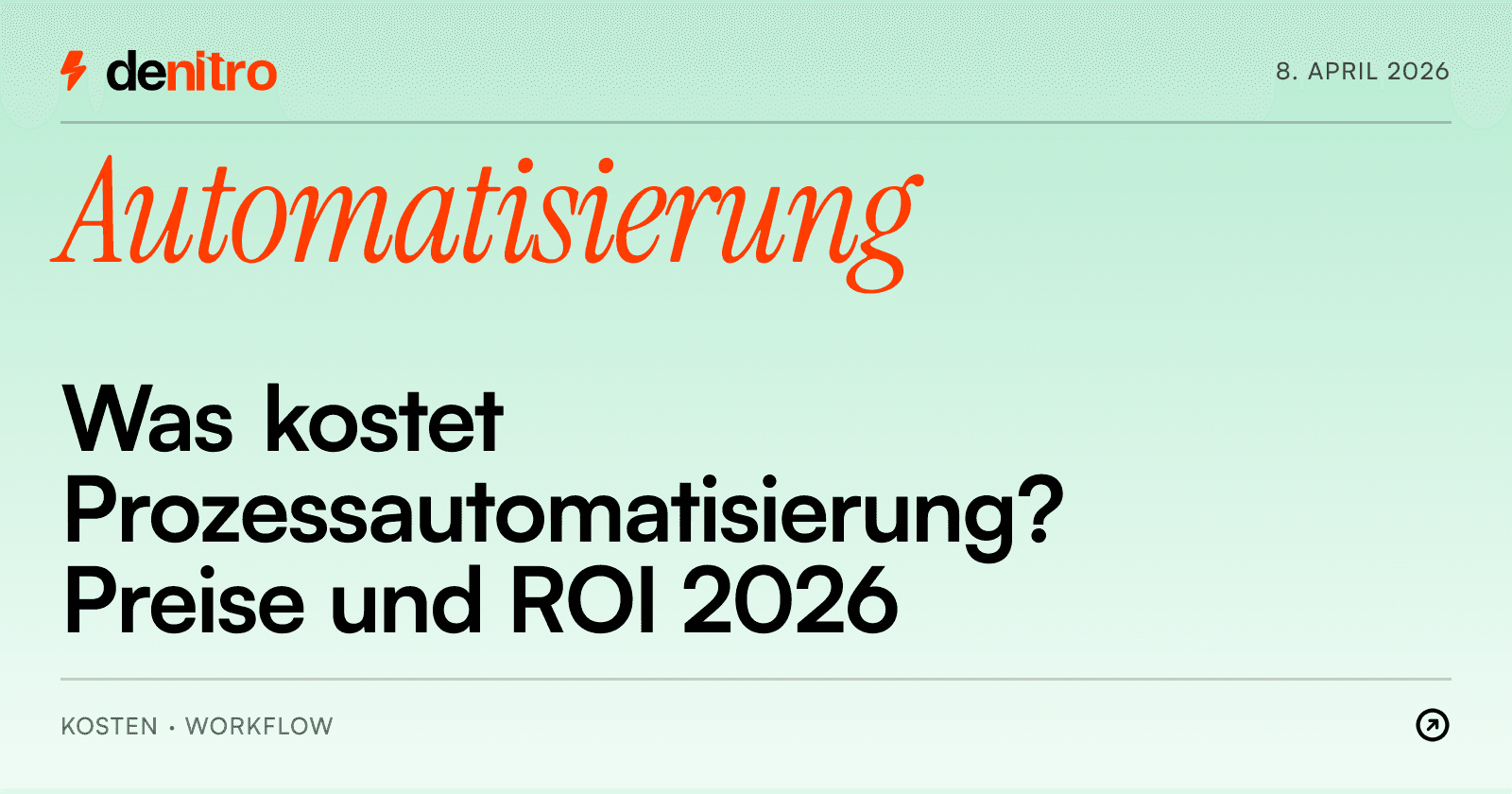 Was kostet Prozessautomatisierung? Preise und ROI 2026