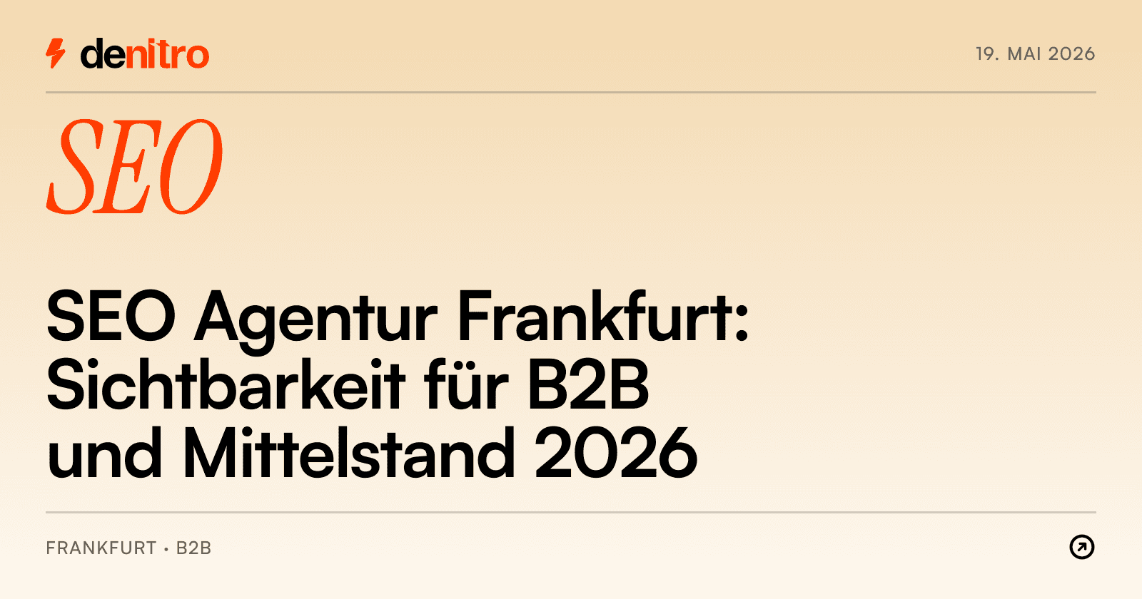 SEO Agentur Frankfurt: Sichtbarkeit für B2B und Mittelstand 2026