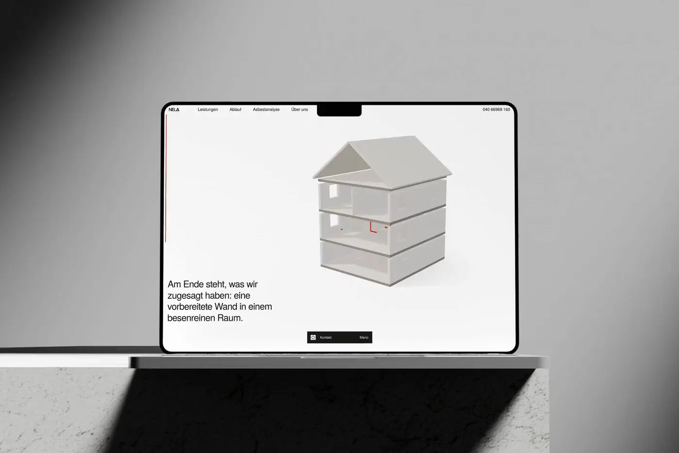 The way out of the dark: the house closes on a white plinth
