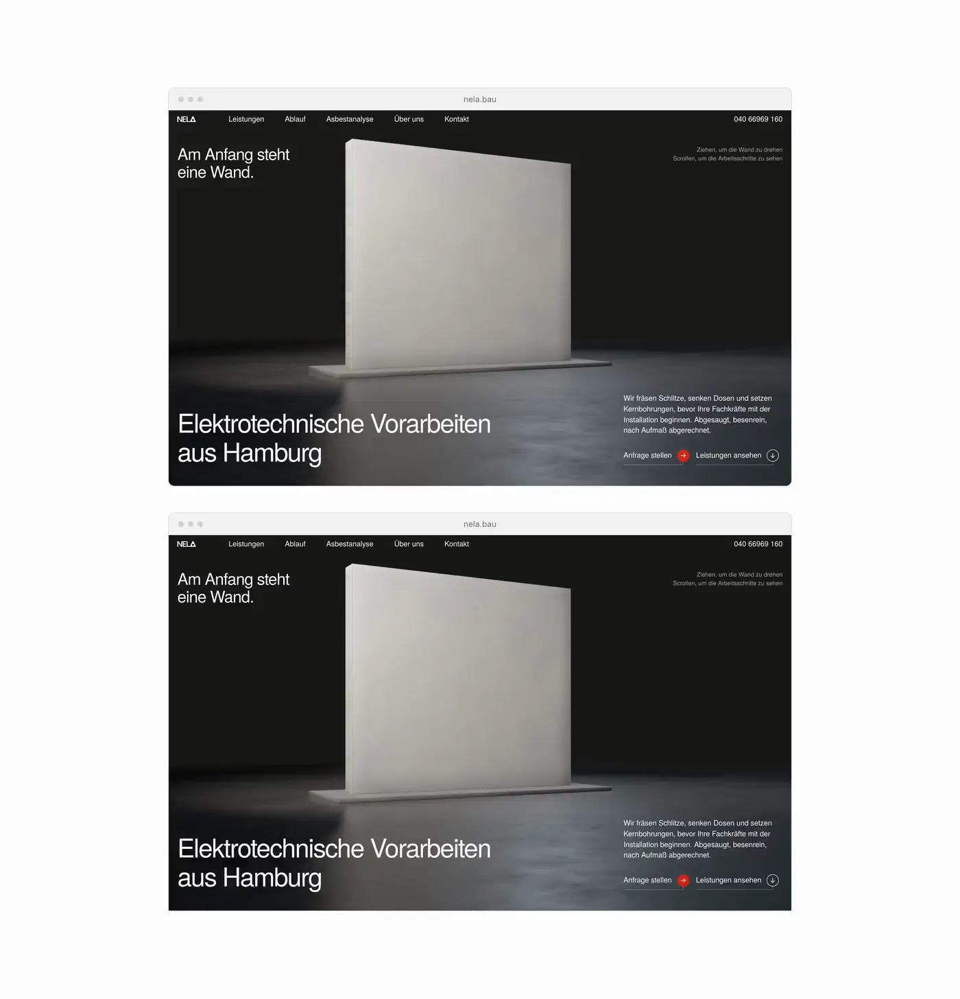 The first screen held, the whole page scrolling under it